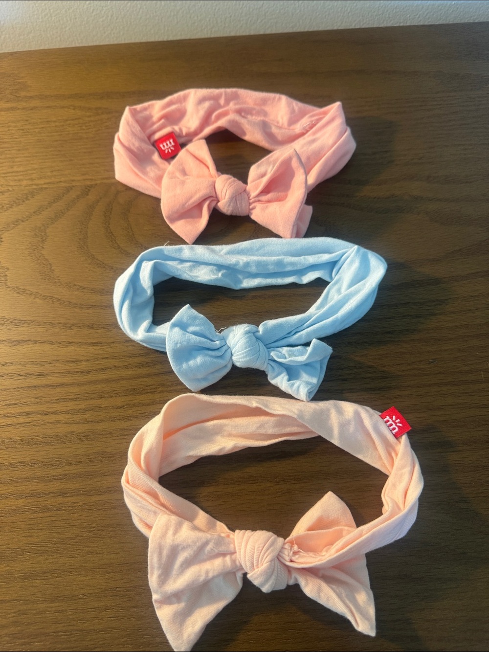 Magnetic Me Knot Headbands in Pink & Light Blue - Set of 3 NB-9M